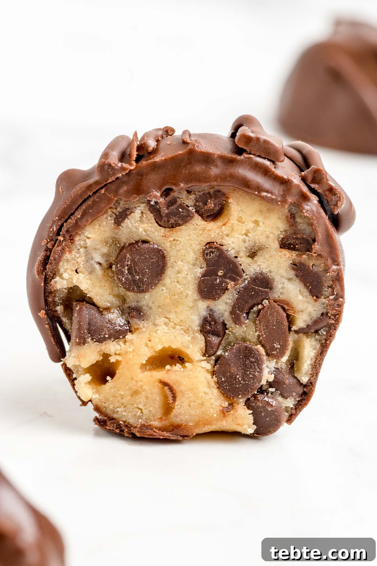 No-Bake Chocolate-Covered Cookie Dough Truffles 12 chocolate chip cookie dough truffles
