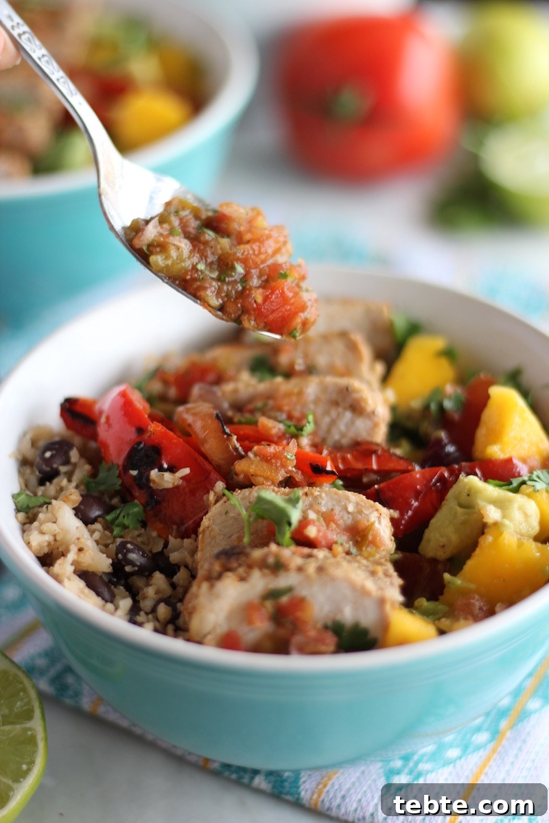 Grilled Pork Burrito Bowls - light up the grill and make these ASAP! So much amazing flavors packed into one paleo-friendly rice bowl! | fedandfulfilled.com