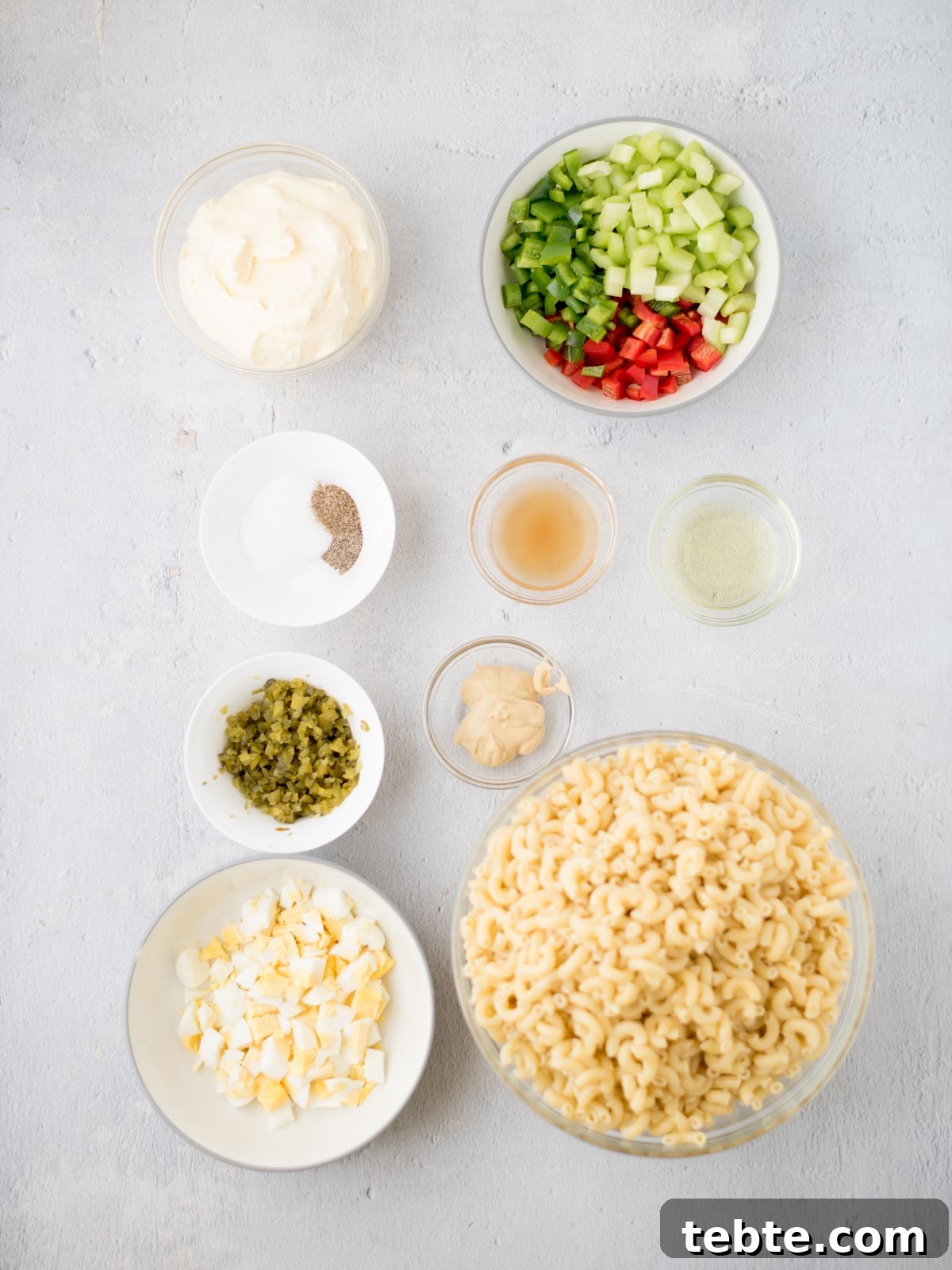 Grandma’s Old-Fashioned Macaroni Salad Recipe – Classic Comfort Food 3 Ingredients for macaroni salad.