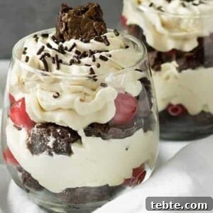 brownie parfaits with irish cream whipped cream