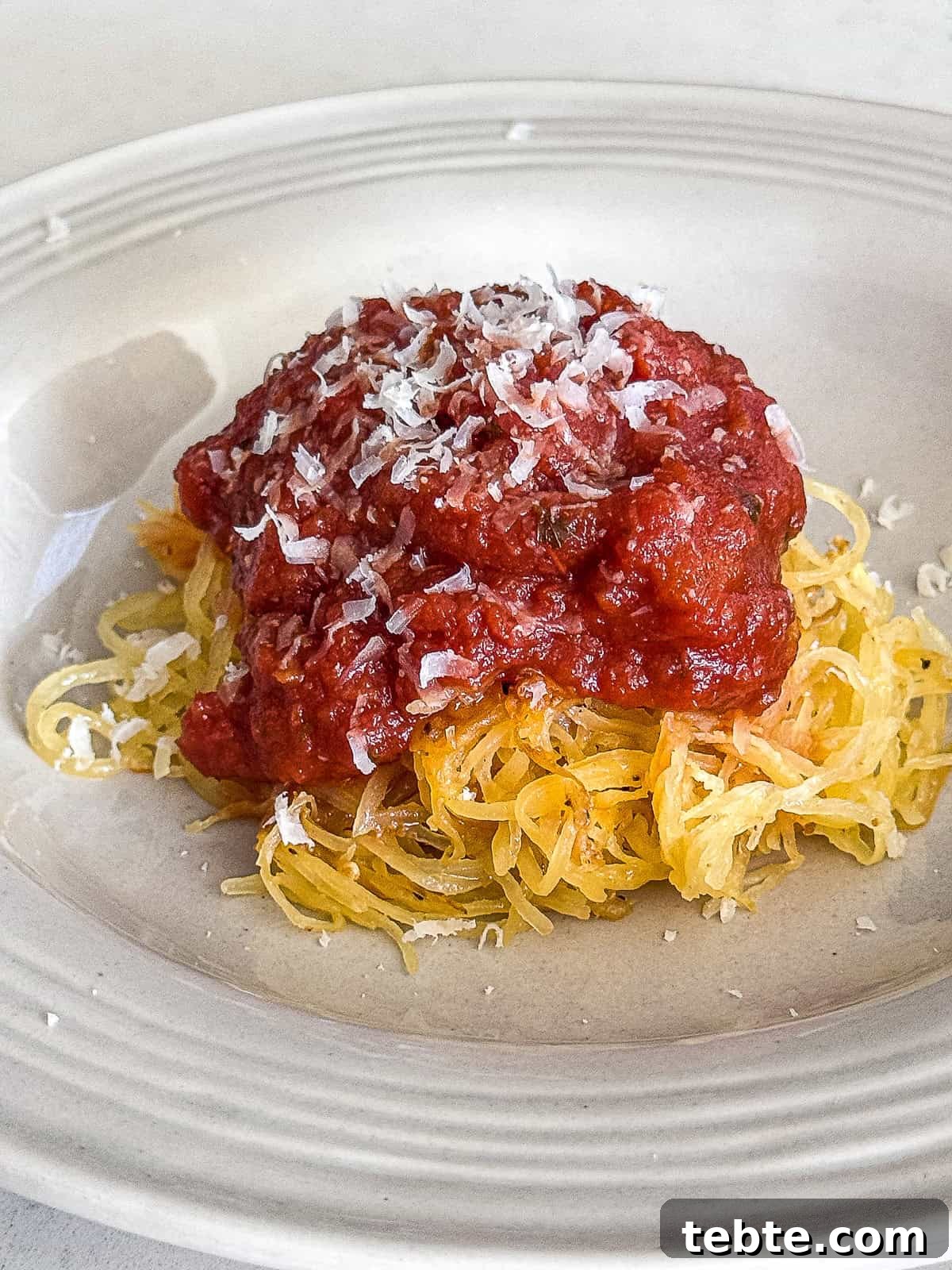 Smoked Spaghetti Squash Recipe for Traeger Grill 8 Traeger Smoked Spaghetti Squash Pasta with sauce and parmesan