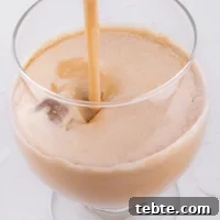Square photo of a glass of vegan Baileys