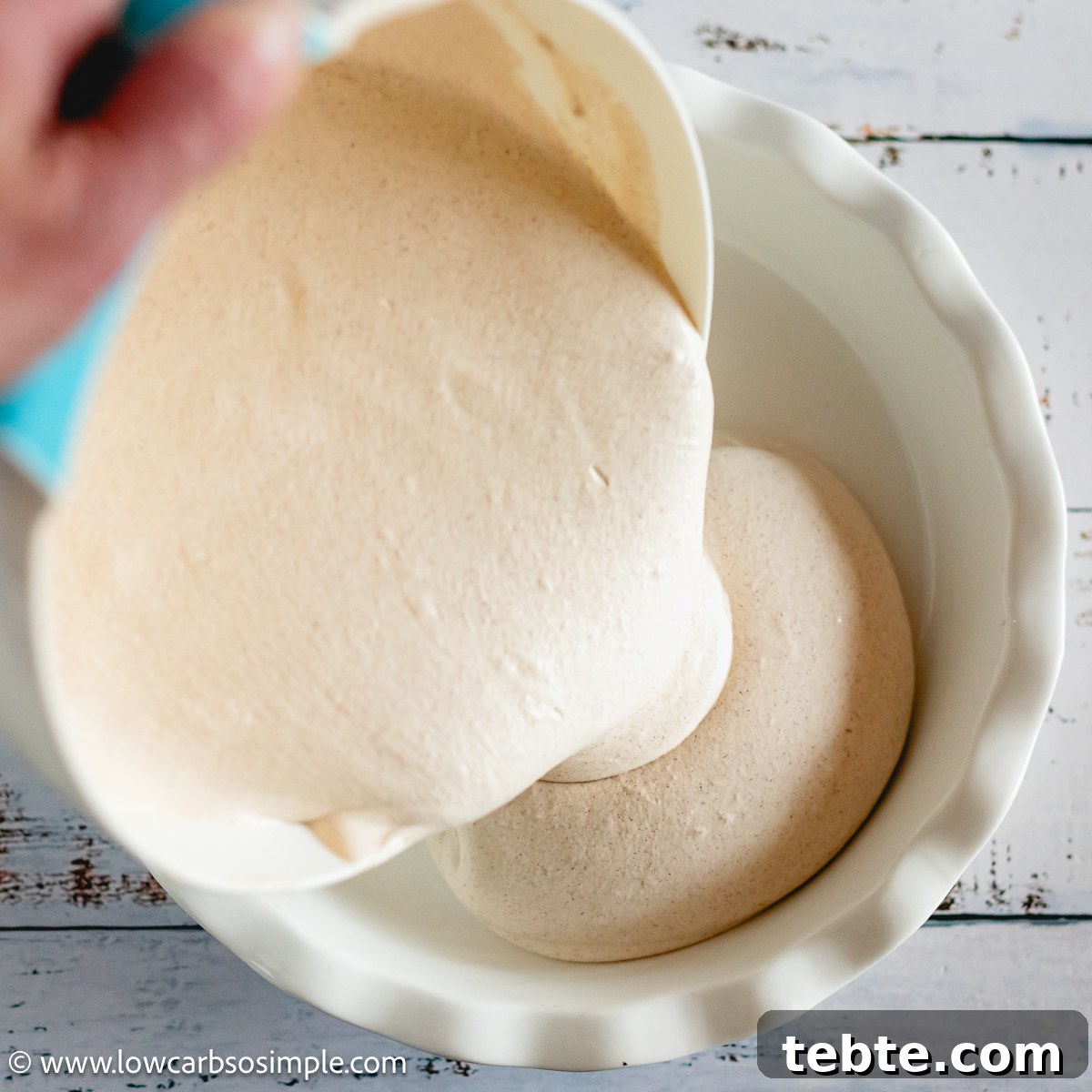 Crustless Ketovore Pumpkin Spice Pie Recipe 13 Transferring the Batter into a Pie Pan | Low-Carb, So Simple