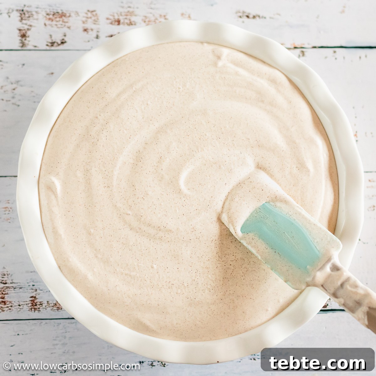 Crustless Ketovore Pumpkin Spice Pie Recipe 14 Leveling the Surface with a Spatula | Low-Carb, So Simple