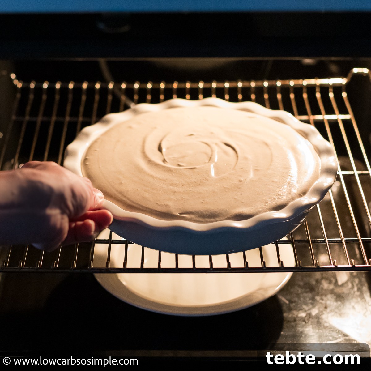 Crustless Ketovore Pumpkin Spice Pie Recipe 18 Placing the Pie in the Middle Rack | Low-Carb, So Simple