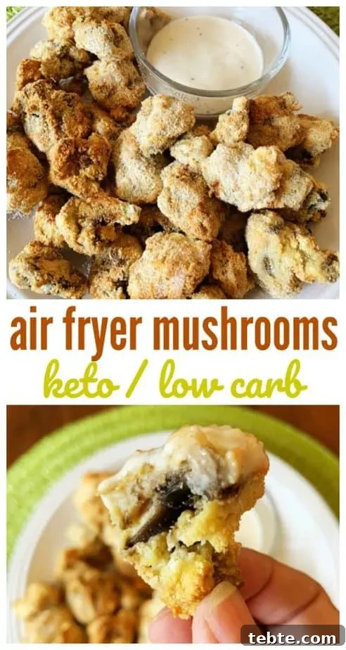 Crispy Air Fryer Mushrooms for Keto and Low-Carb Diets 7 air fryer mushroom pin