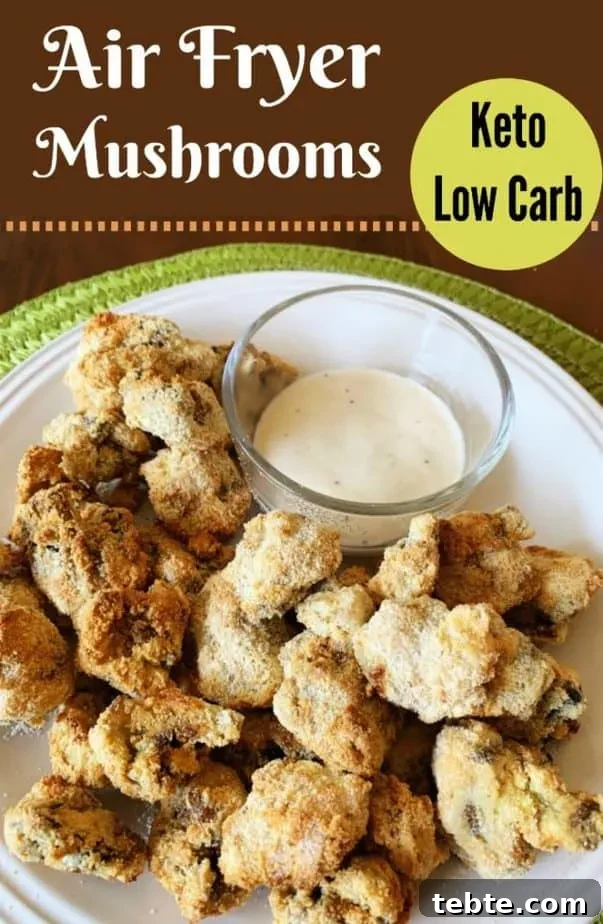 Crispy Air Fryer Mushrooms for Keto and Low-Carb Diets 9 air fryer mushrooms keto low carb pin