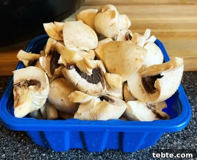 Crispy Air Fryer Mushrooms for Keto and Low-Carb Diets 3 cut mushrooms