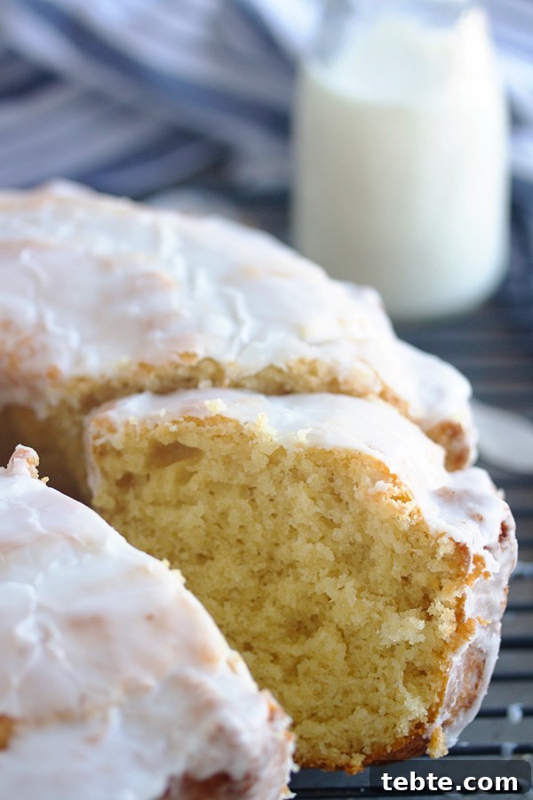 Glazed Old-Fashioned Buttermilk Donut Cake Recipe 3 Slice of donut cake