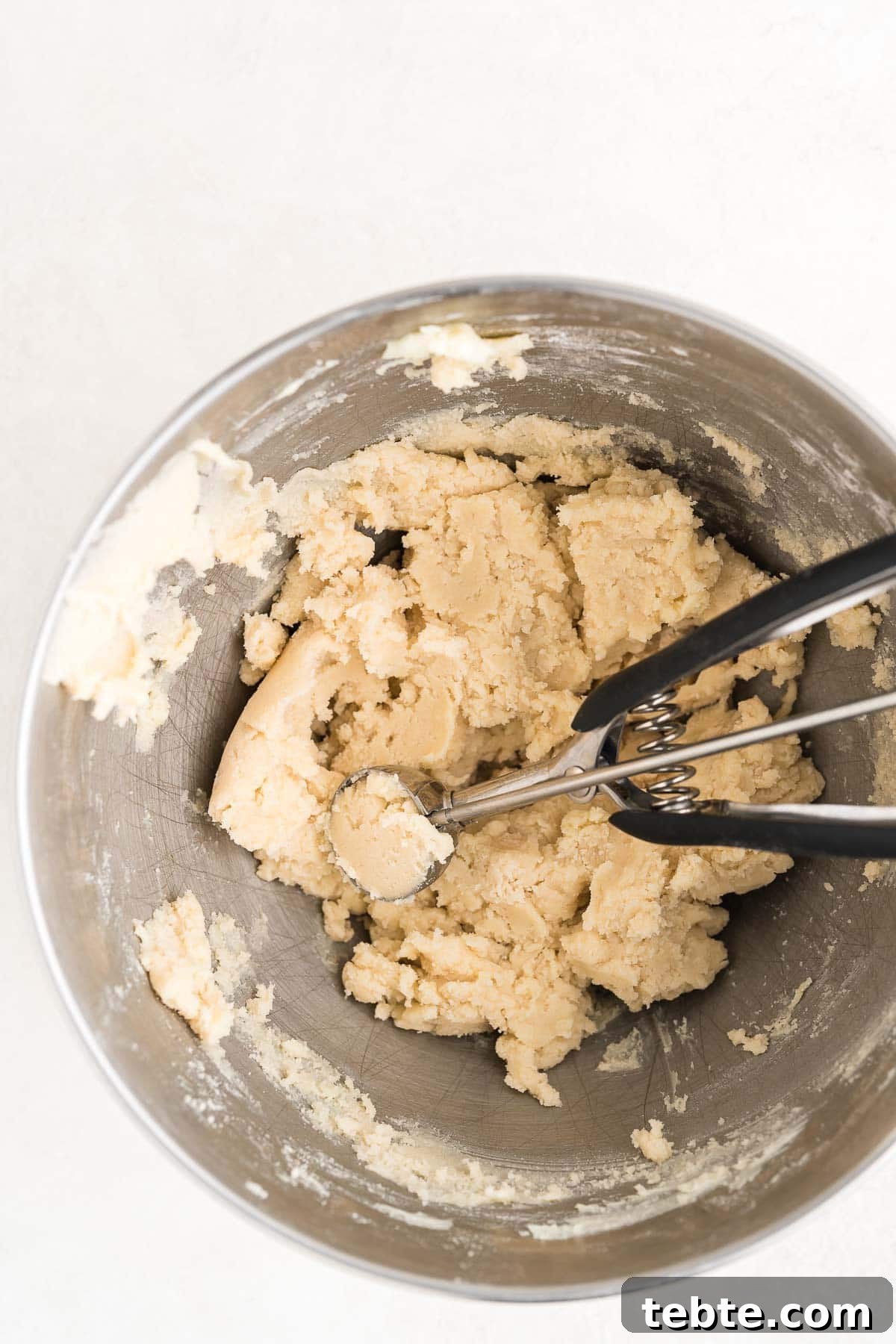 Raspberry Almond Shortbread Cookies Recipe — Buttery Jam-Filled Treats 9 Dough close-up