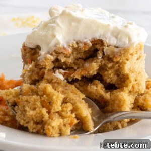 bite of carrot mug cake on a spoon
