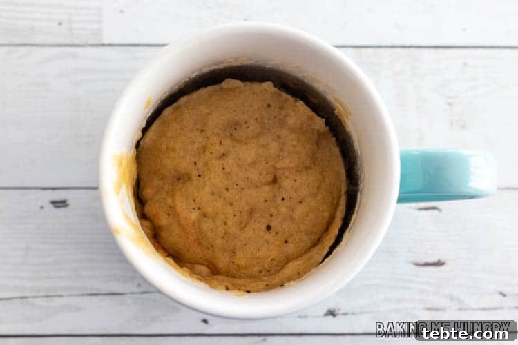 finished mug cake