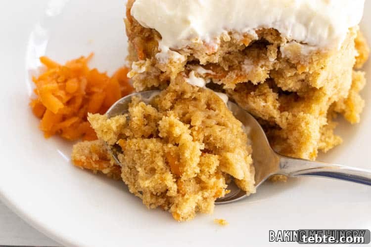 slice of carrot mug cake