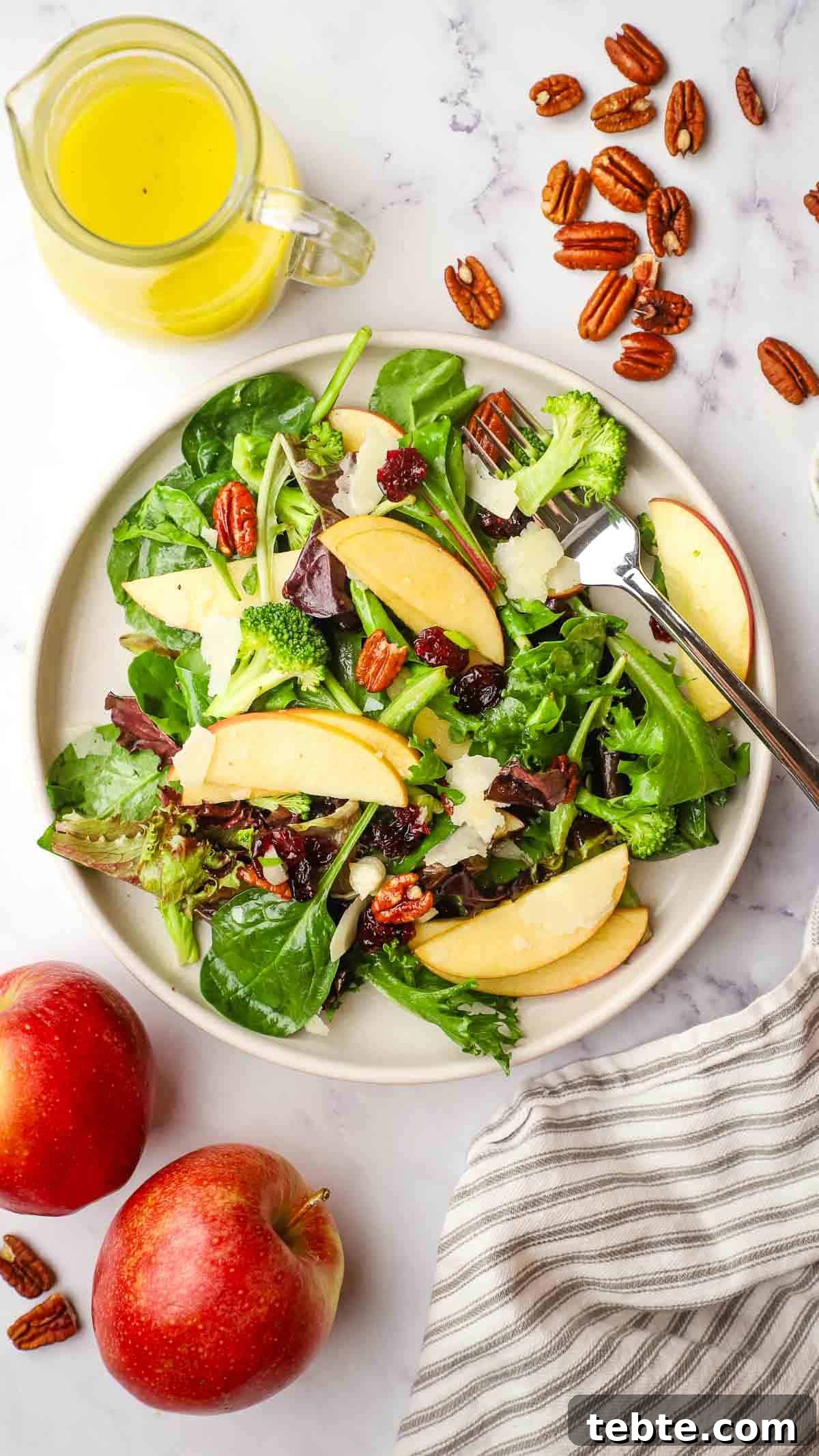 Crisp Apple and Pecan Salad with Maple Vinaigrette 2 a big plate of apple pecan salad
