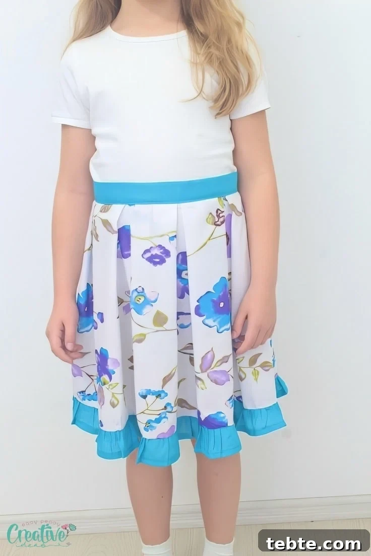 Pleated skirt on a little girl