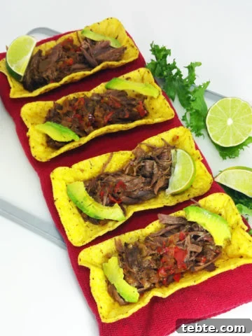 Crock Pot Beef Carnitas Tacos with Endive and Avocado Salad