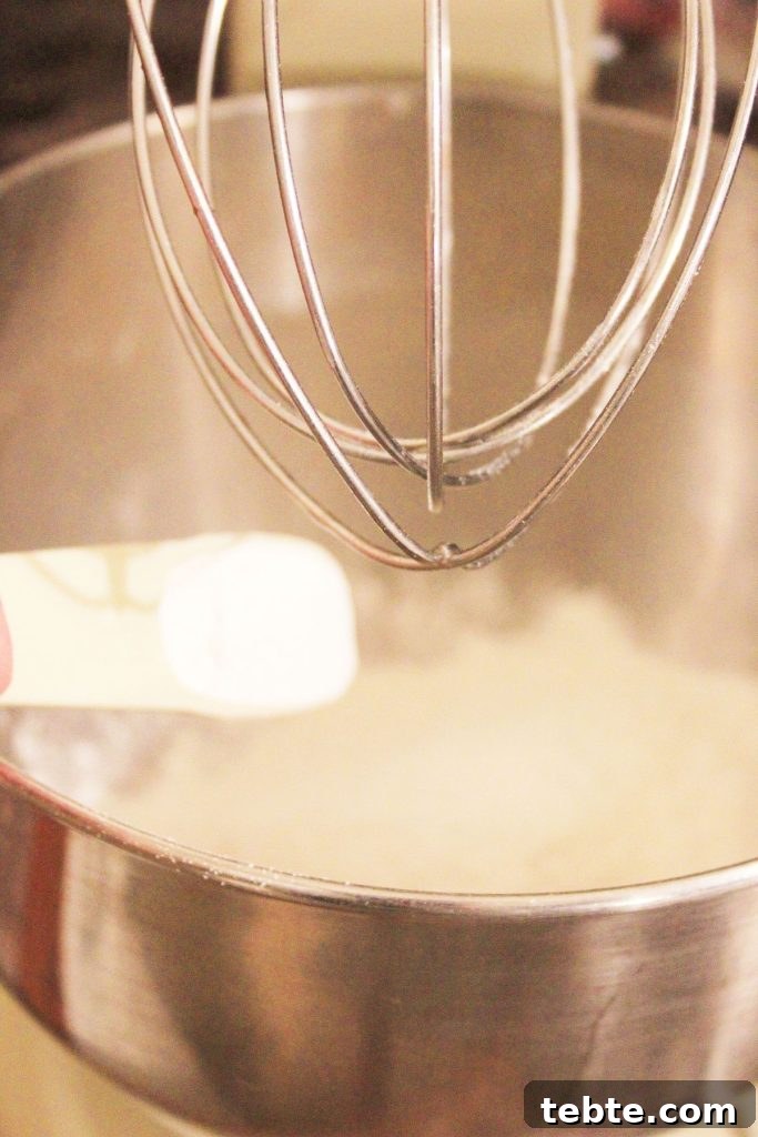 baking soda being added to a stand mixer