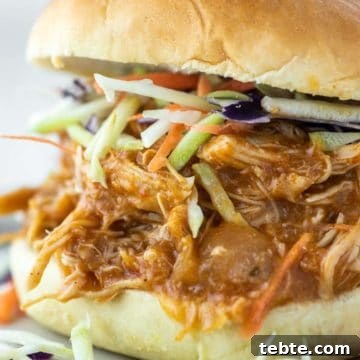 BBQ chicken sandwich on plate