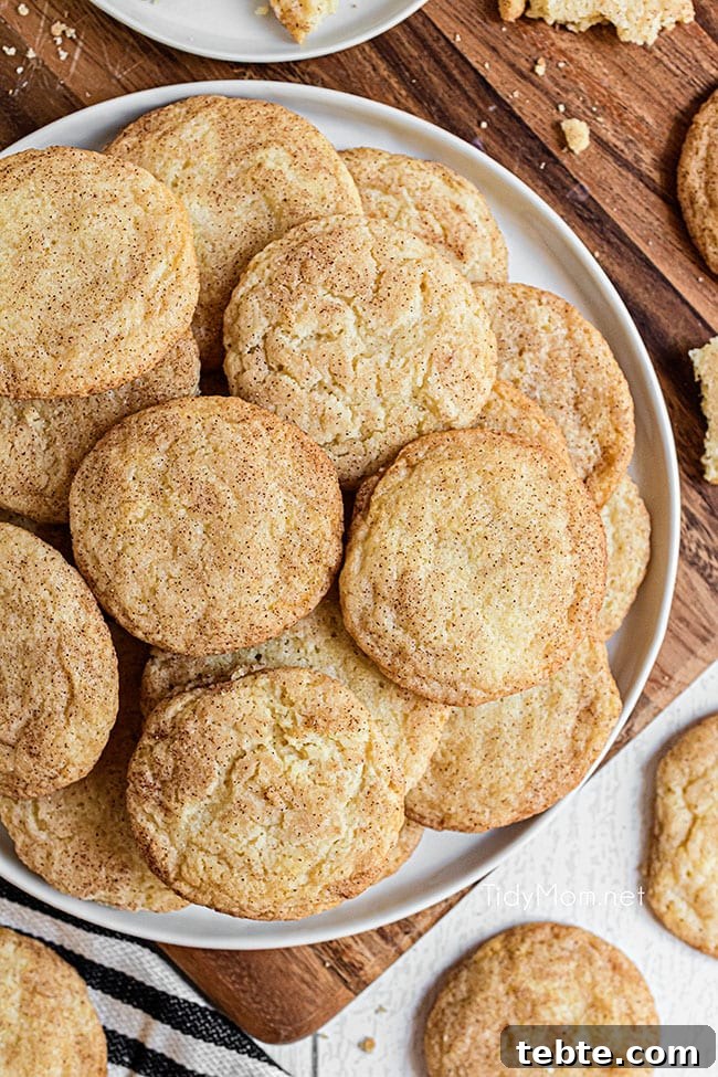 Perfect Snickerdoodle Cookies Recipe with Video Tutorial 2 a pile of snickerdoodles on a plate