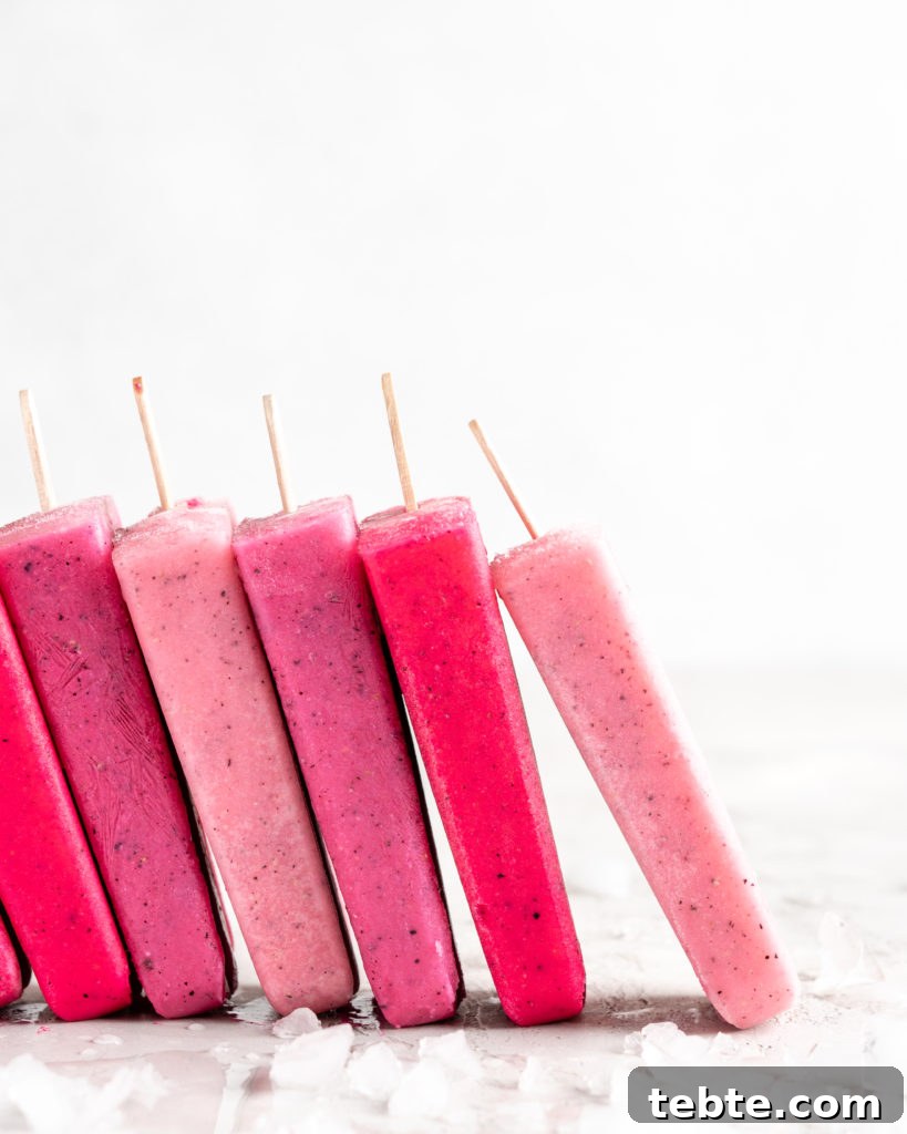 Guava and Dragon Fruit Popsicles Recipe for Refreshing Frozen Treats 3 Bright pink popsicles are made with guava juice, dragon fruit (pitaya), greek yogurt, and agave.