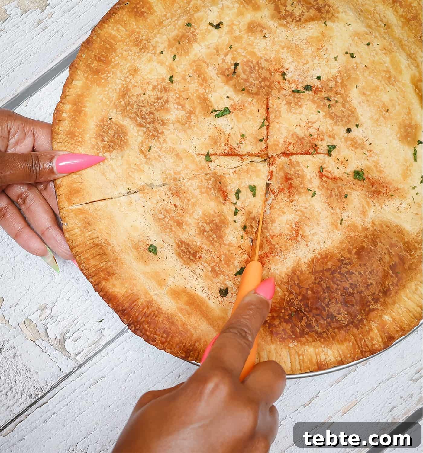 Southern Turkey Pot Pie with Leftover Roast Turkey 8 How do you cut turkey pot pie? Slit the middle of the top pie crust with an “X” for venting while baking.
