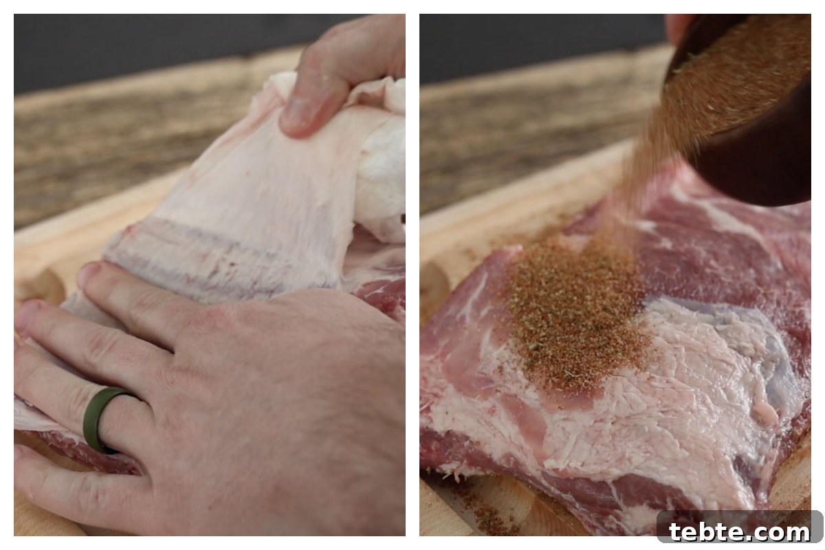3-2-1 Smoked Ribs Recipe: Perfect Tender Fall-Off-the-Bone Ribs 5 removing the membrane and seasoning the 3-2-1 ribs