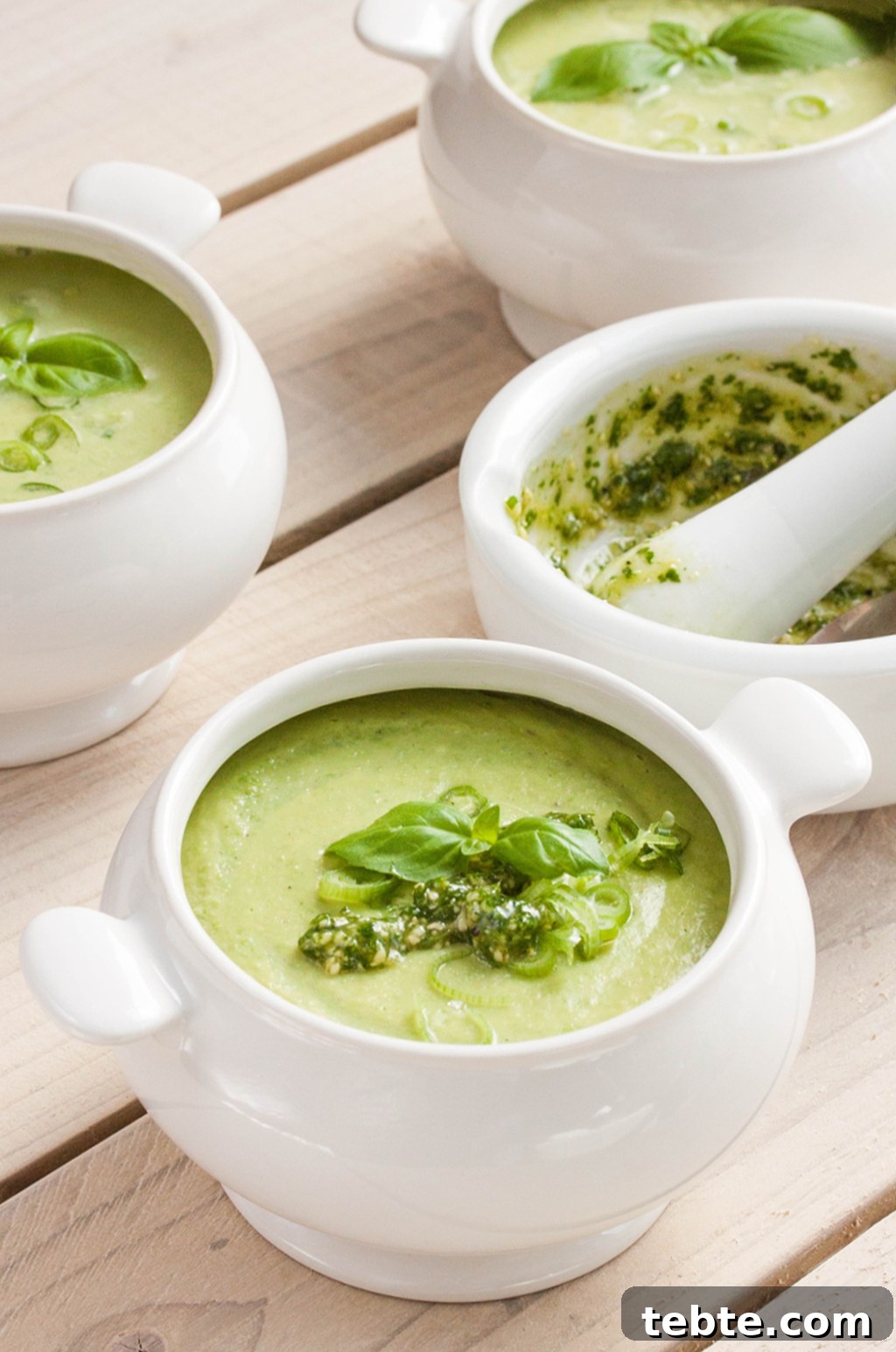 Creamy Pea Soup with Fresh Basil Pesto 3 Quick and Easy Pea Soup with Basil Pesto