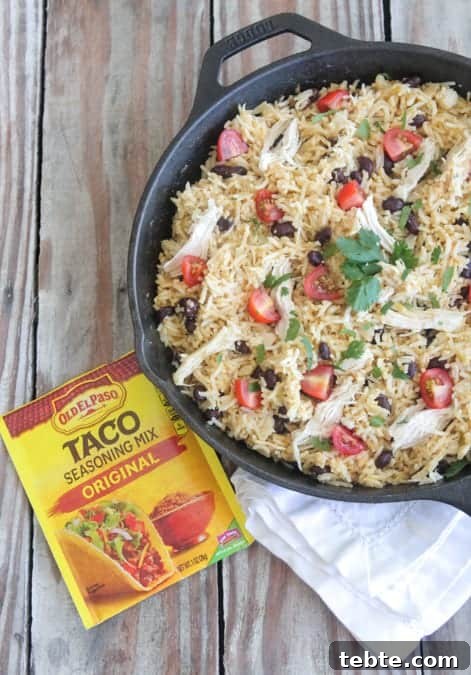 Salsa Verde Chicken Taco Rice Skillet Recipe for Quick Dinners 10 Salsa Verde Chicken Taco Rice Skillet