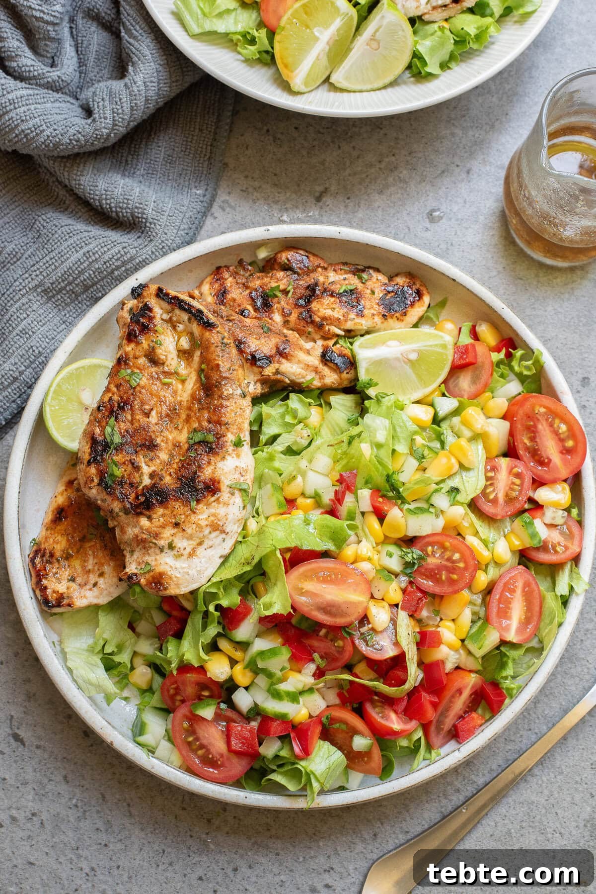 Mexican Grilled Chicken Chopped Salad with Avocado and Lime 2 Mexican Grilled Chicken Chopped Salad