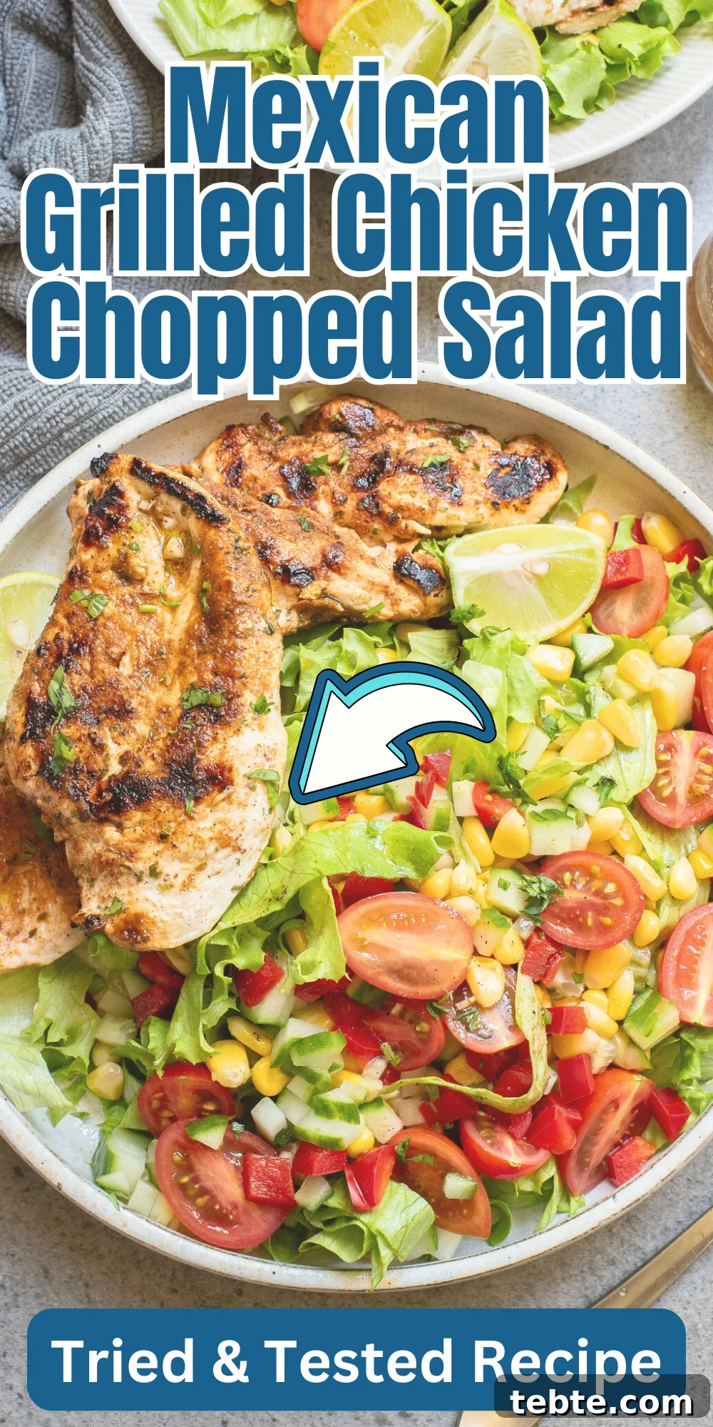Mexican Grilled Chicken Chopped Salad with Avocado and Lime 14 Mexican Grilled Chicken Chopped Salad Image Pin