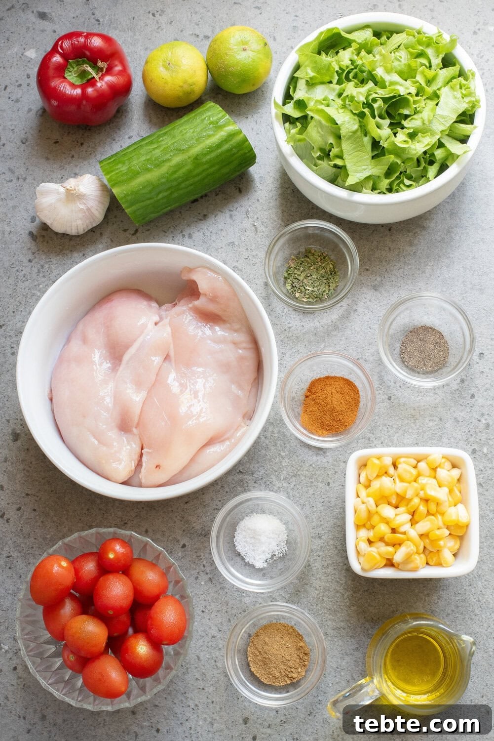 Mexican Grilled Chicken Chopped Salad with Avocado and Lime 3 Mexican Grilled Chicken Chopped Salad Ingredients