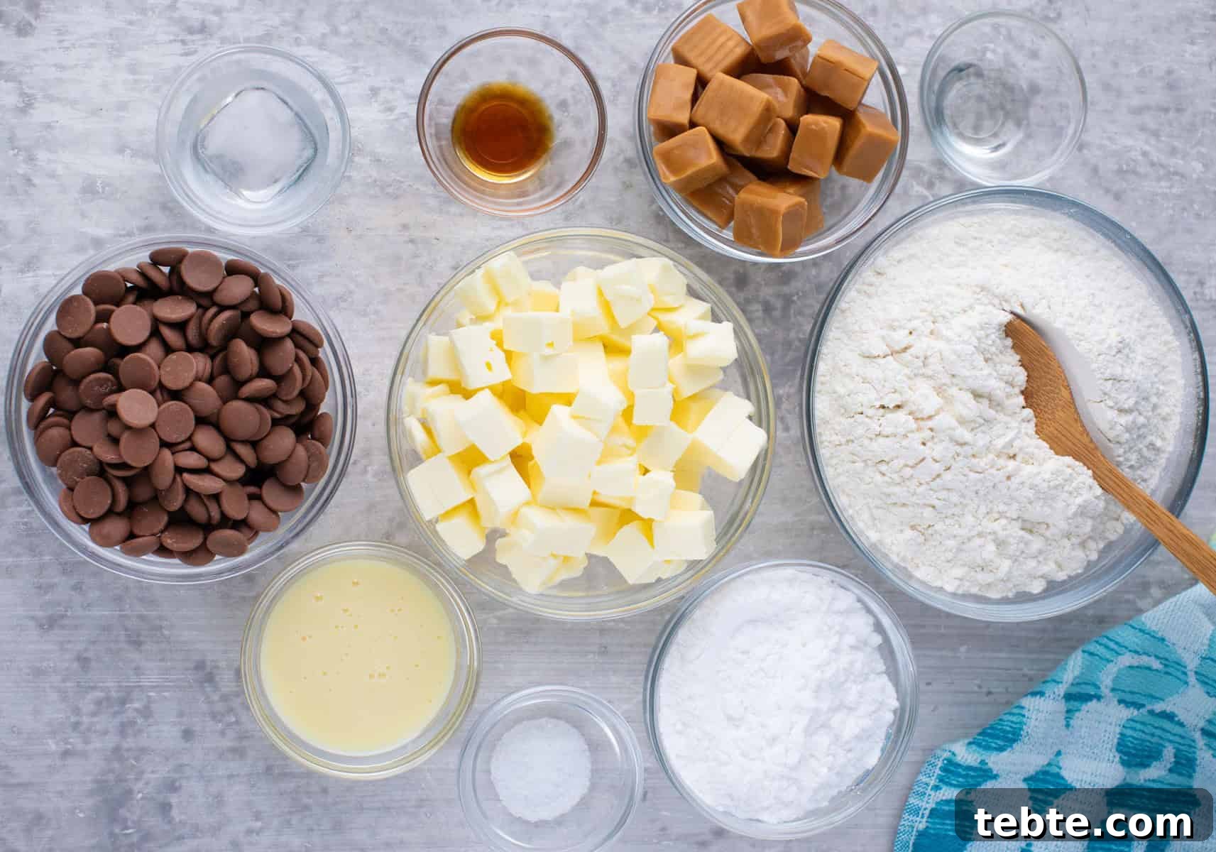 ingredients for homemade twix cookies.