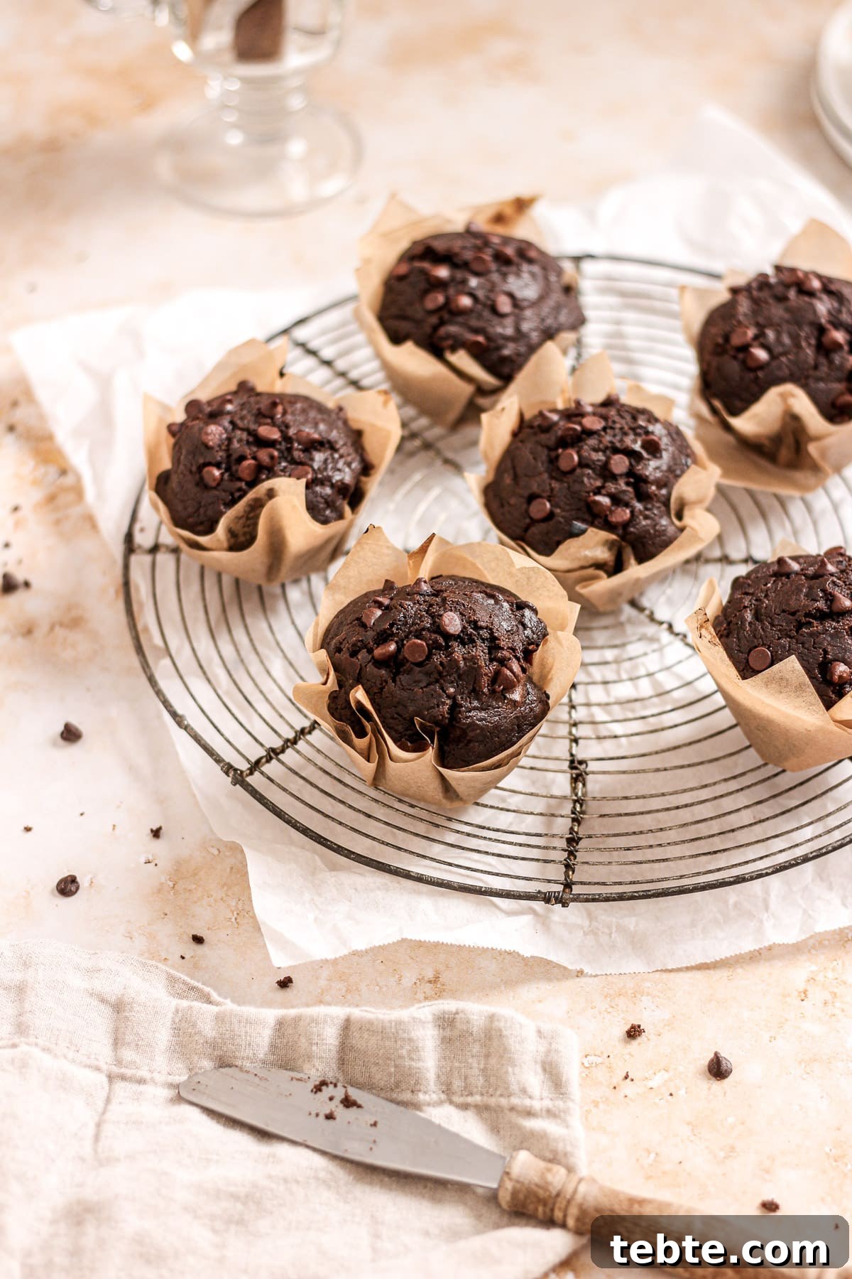 Double Chocolate Espresso Banana Muffins Recipe 7 double chocolate banana muffins with chocolate chips