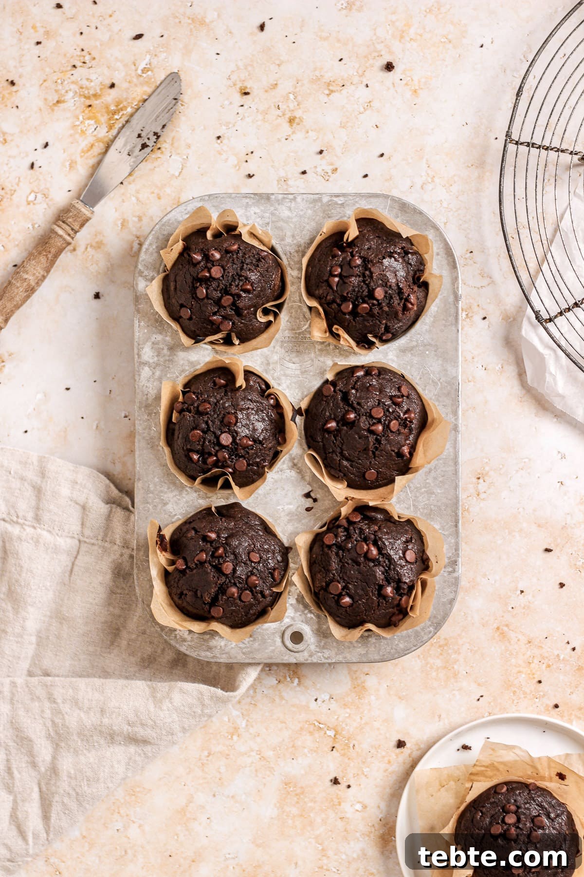 Double Chocolate Espresso Banana Muffins Recipe 8 double chocolate banana muffins with chocolate chips