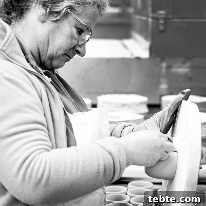 Artisan creating dinnerware in Portugal