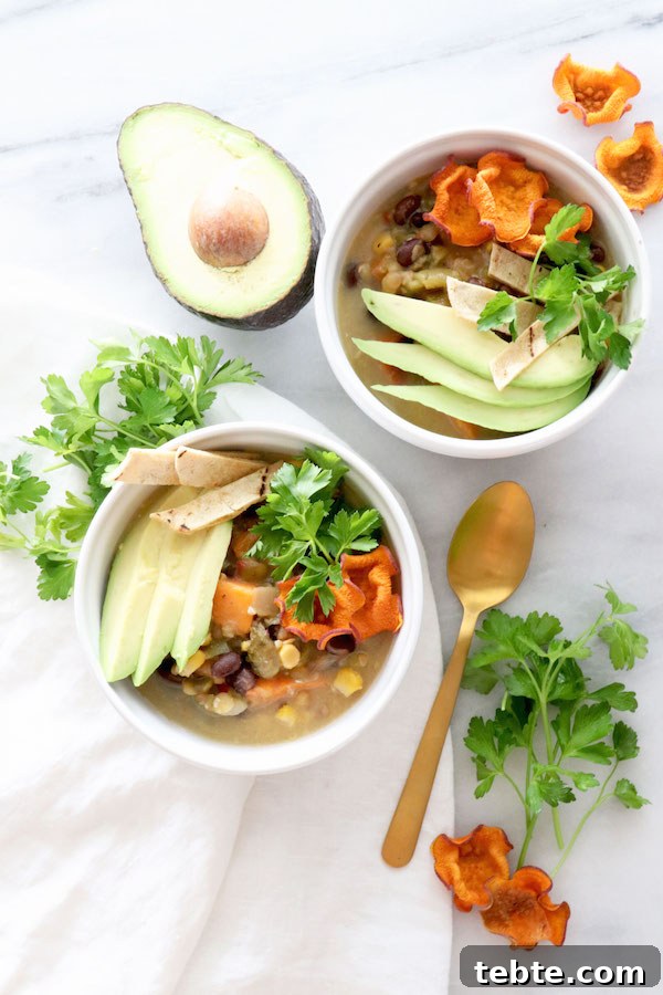 Creamy Sweet Potato Tortilla Soup with Crispy Tortilla Strips 3 Sweet Potato Tortilla Soup | @sweetpotatosoul