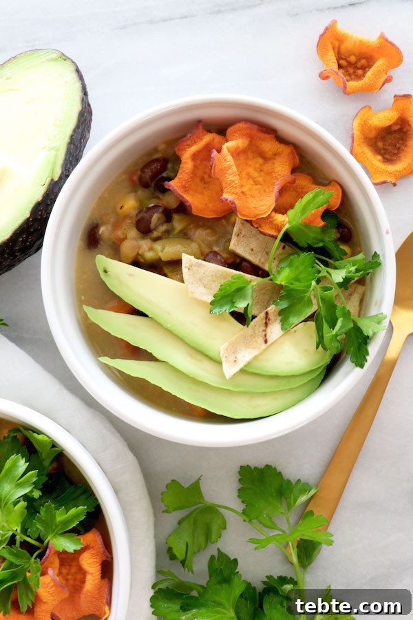 Creamy Sweet Potato Tortilla Soup with Crispy Tortilla Strips 4 Sweet Potato Tortilla Soup | @sweetpotatosoul