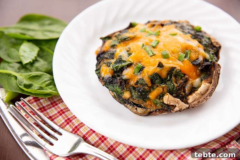 A Stuffed Portobello Mushroom ready to eat A Stuffed Portobello Mushroom ready to eat