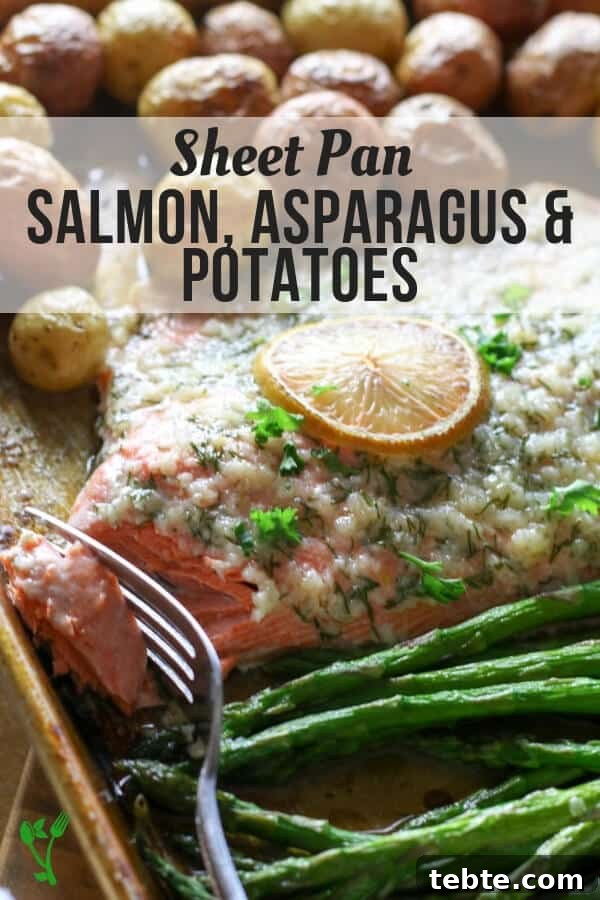 Sheet Pan Garlic Butter Salmon, Asparagus & Potatoes