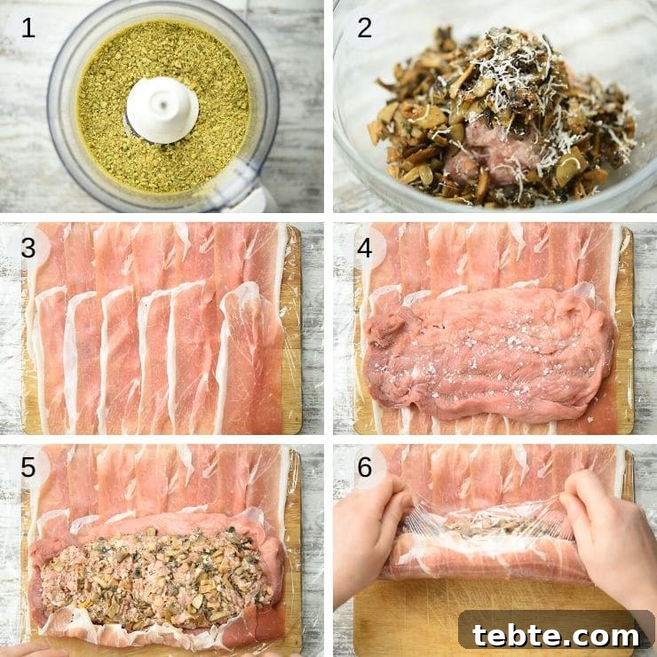 Stuffing a pork tenderloin Step by step photos for stuffing a pork tenderloin