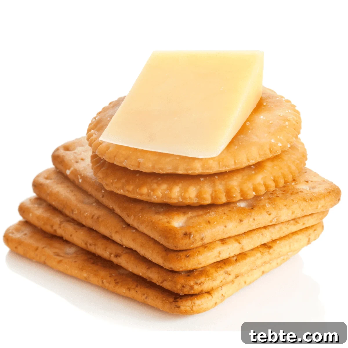 stack of crackers with cheese slice