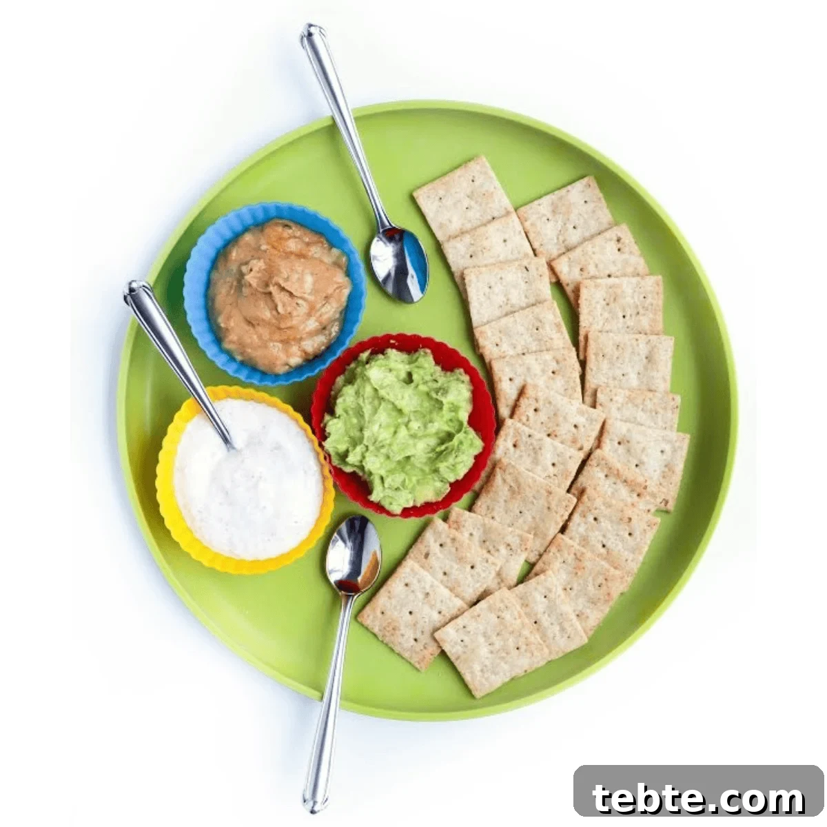 plated crackers with dip options