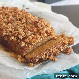 Pumpkin streusel bread.