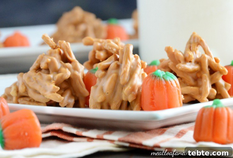 No-Bake Chocolate Haystack Cookies 13 fall-butterscotch-haystacks-candy-treats-pumpkins