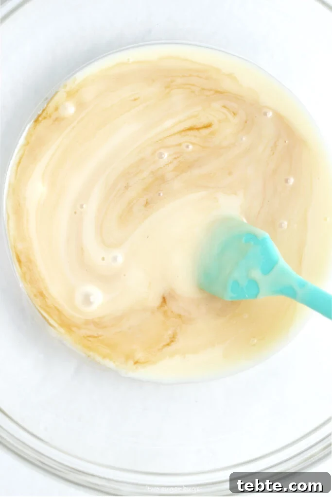 sweetened condensed milk, kosher salt and vanilla in a mixing bowl