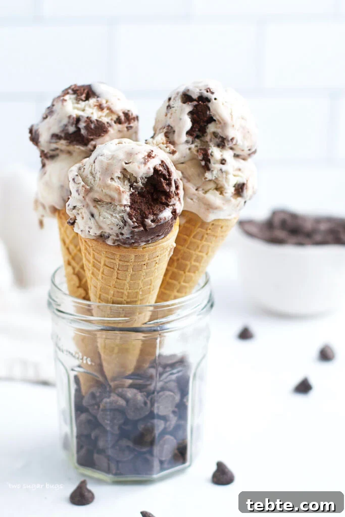three ice cream cones in glass jar
