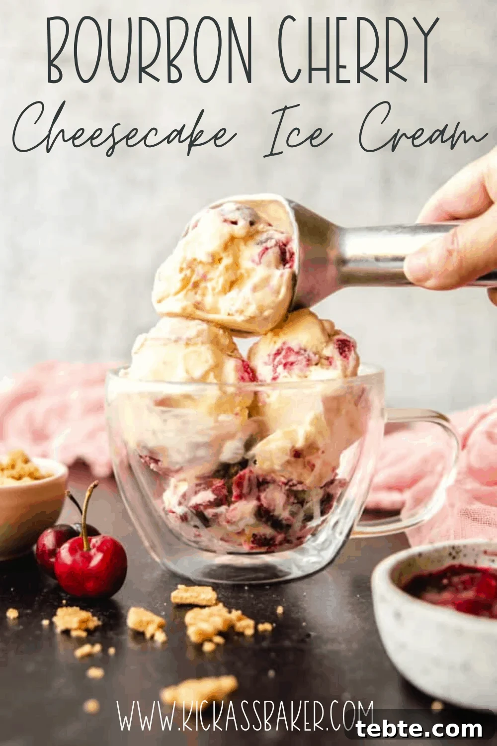 This bourbon cherry cheesecake ice cream will quickly become a family favorite