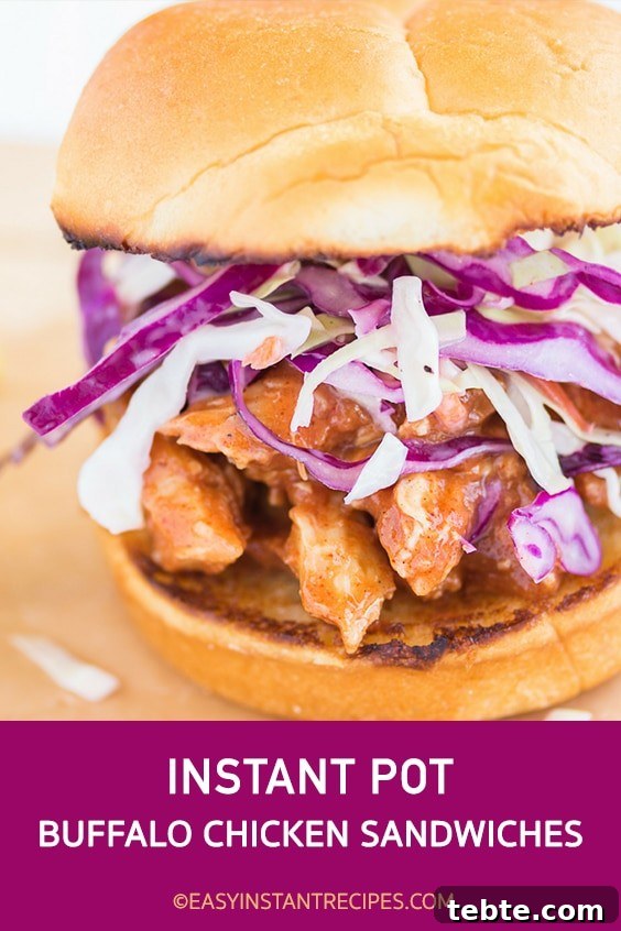 Instant Pot Buffalo Chicken Sandwich Recipe for Spicy Sandwiches 4 Buffalo Chicken Sandwiches plated