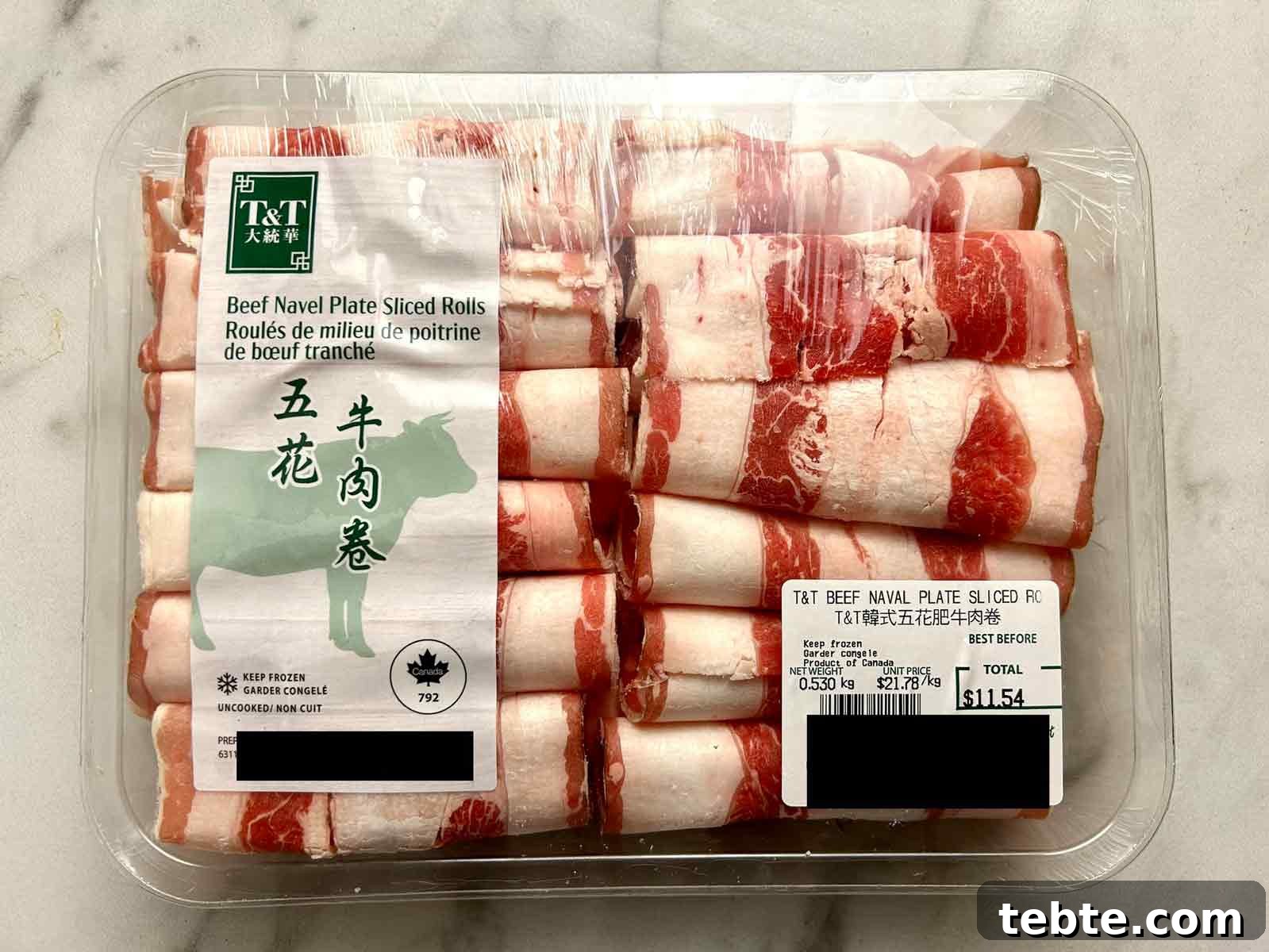 package of sliced beef