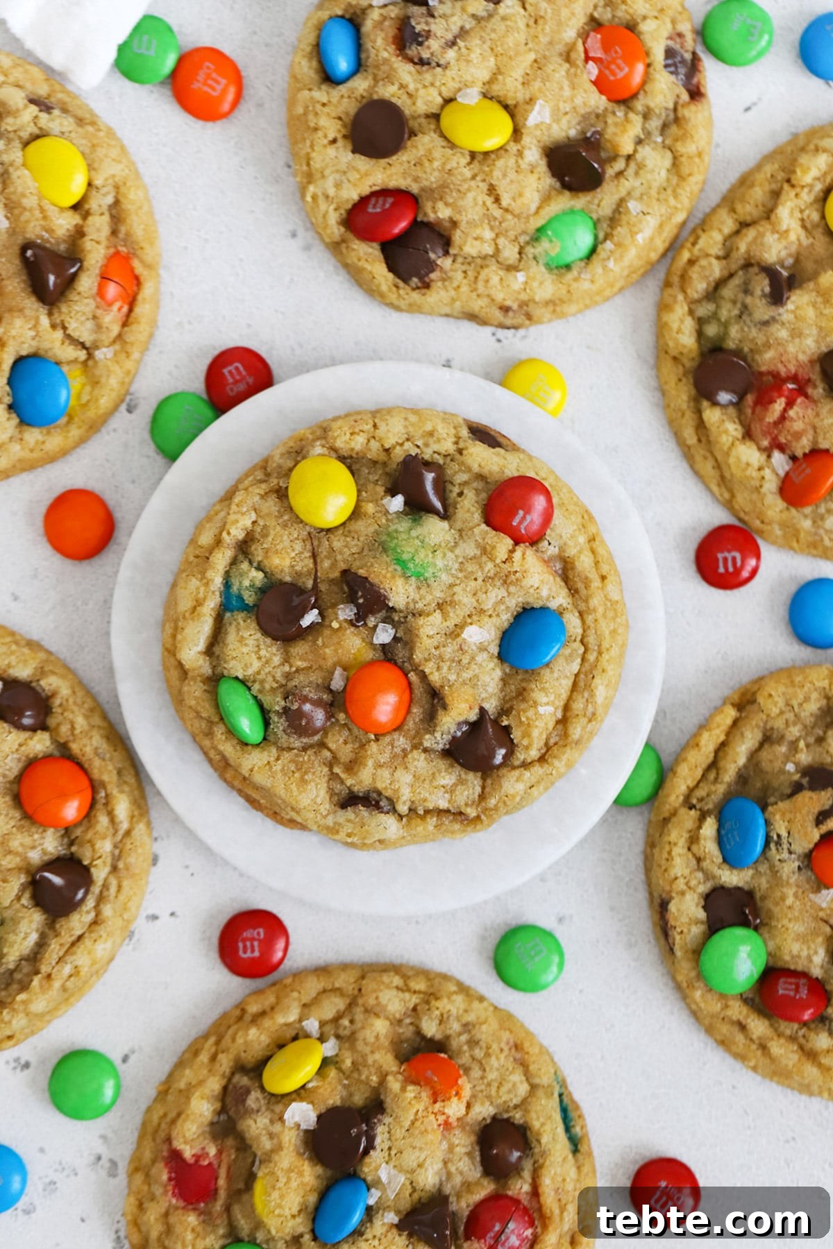 Soft, chewy gluten-free M&M cookies